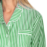 Women's Braddock Green Long PJ Set - Organic Cotton Poplin
