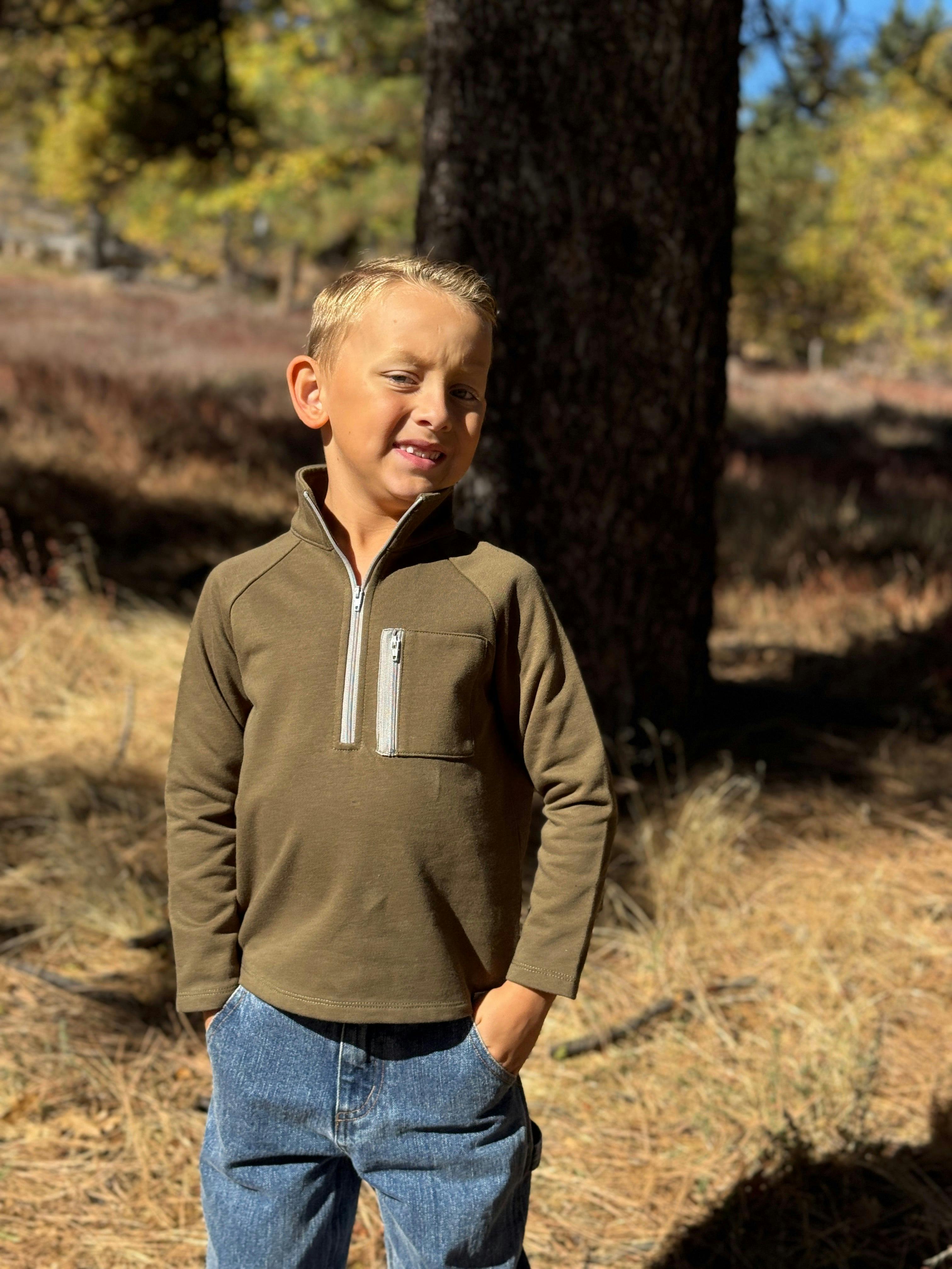 PICKET sage 3/4 zip up
