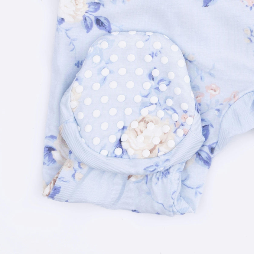 Ashley Rose Floral - 2 Way Ruffle Back Zipper Footie