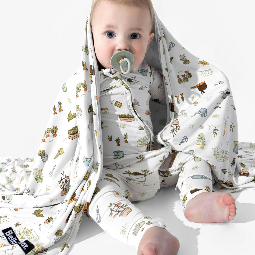 Bunny Garden Bamboo Convertible Footie