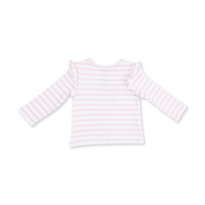 Football Helmets Pink - Long Sleeve Ruffle Tee Helmet