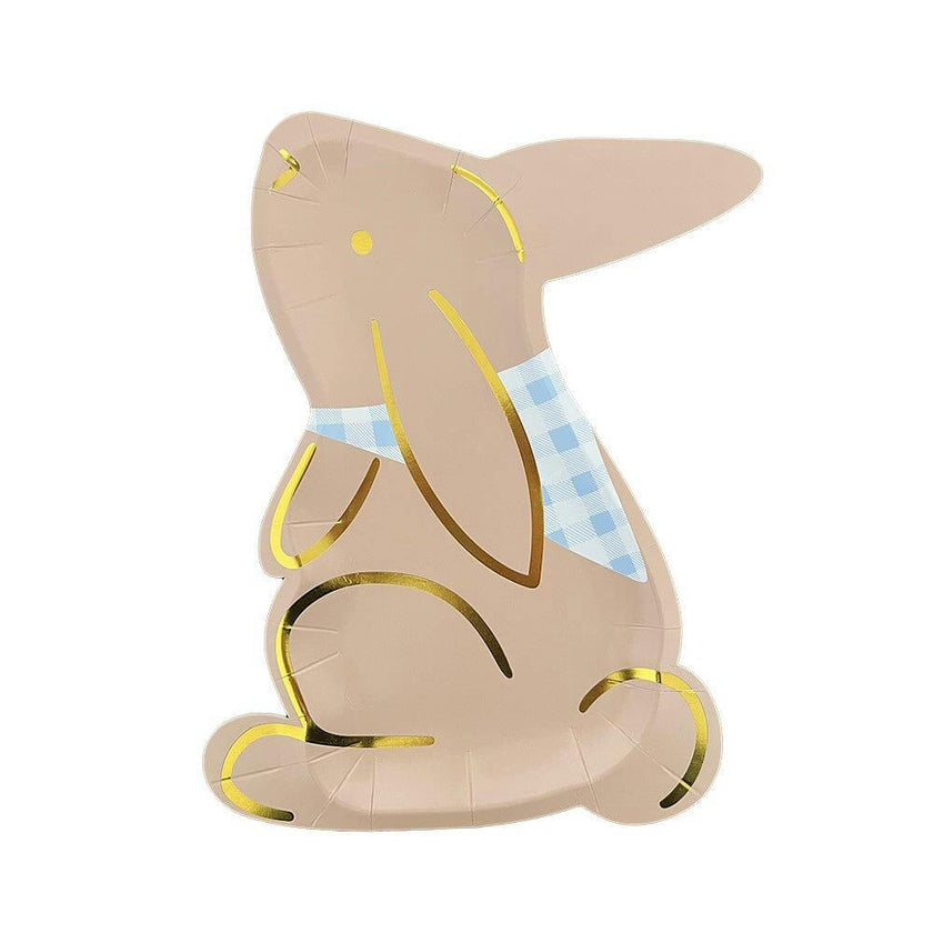 Playful Gingham Bunny Large Plates