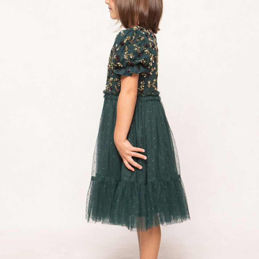 Mini Adara Dress in Green