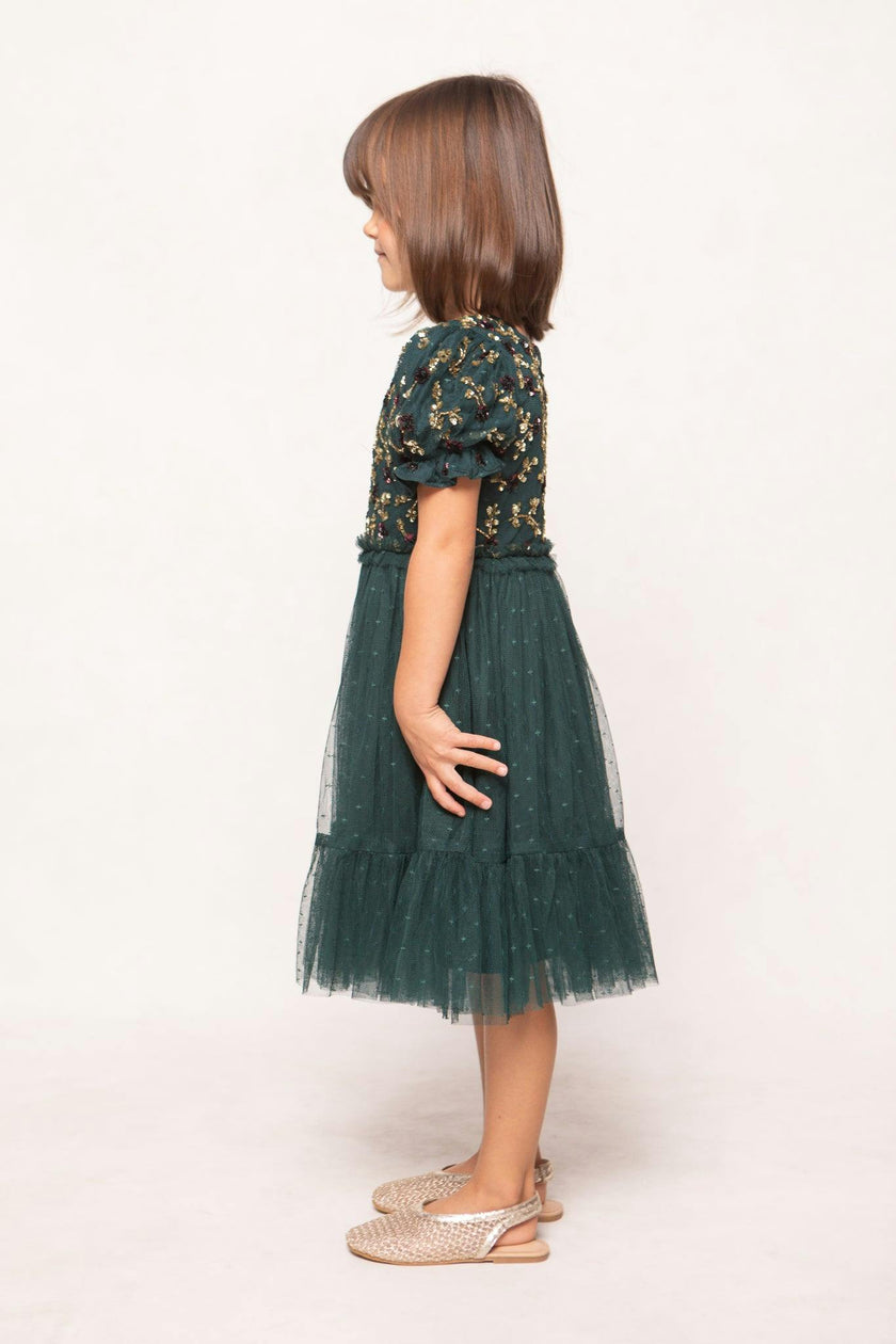 Mini Adara Dress in Green