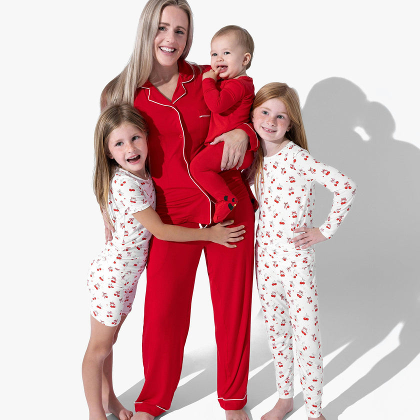 Winterberry Red Bamboo Women's Trim PJ Set