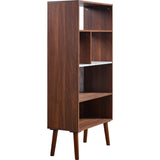 Kingston Wooden Bookcase with Faux Marble Shelf & Accents