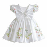 White Kiara Floral Embroidered Dress