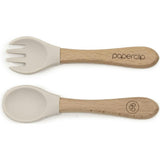 Silicone & Wooden Spoon & Spork Set
