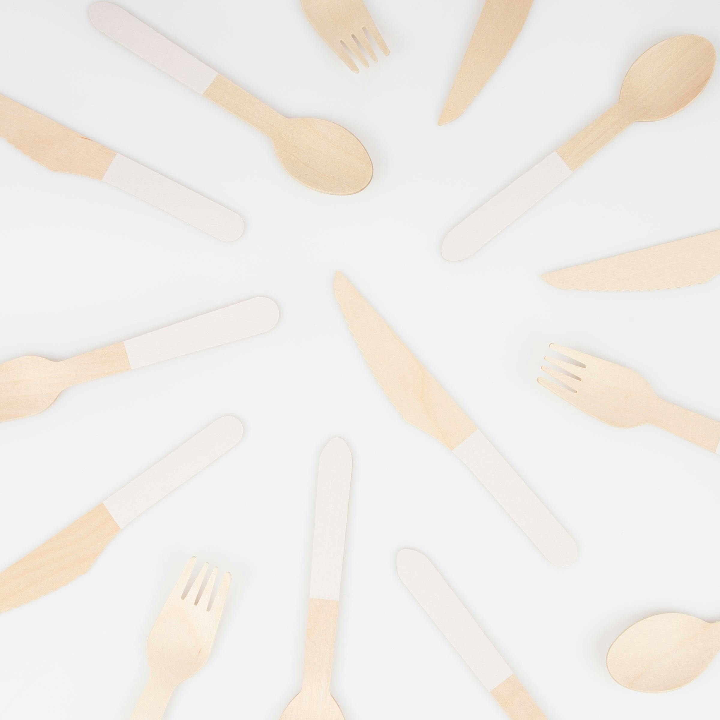 Ballet Slipper Pink Wooden Cutlery Set