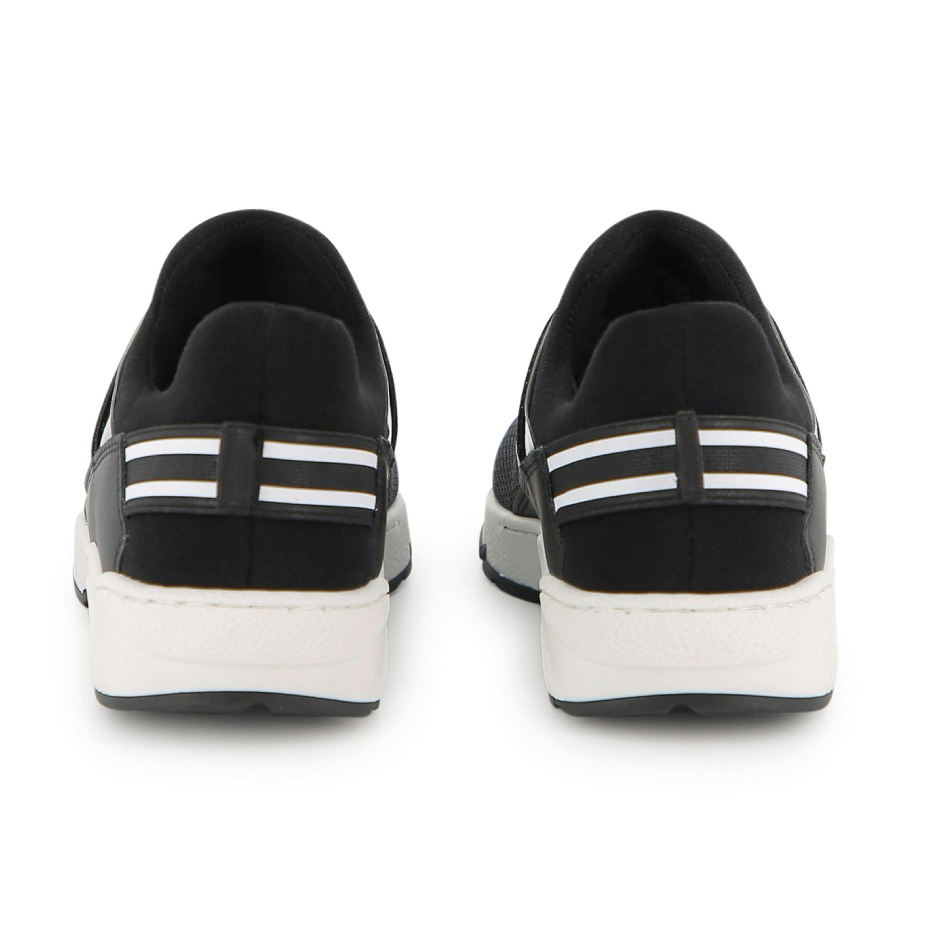 Black Logo Strap Slip-On Sneakers