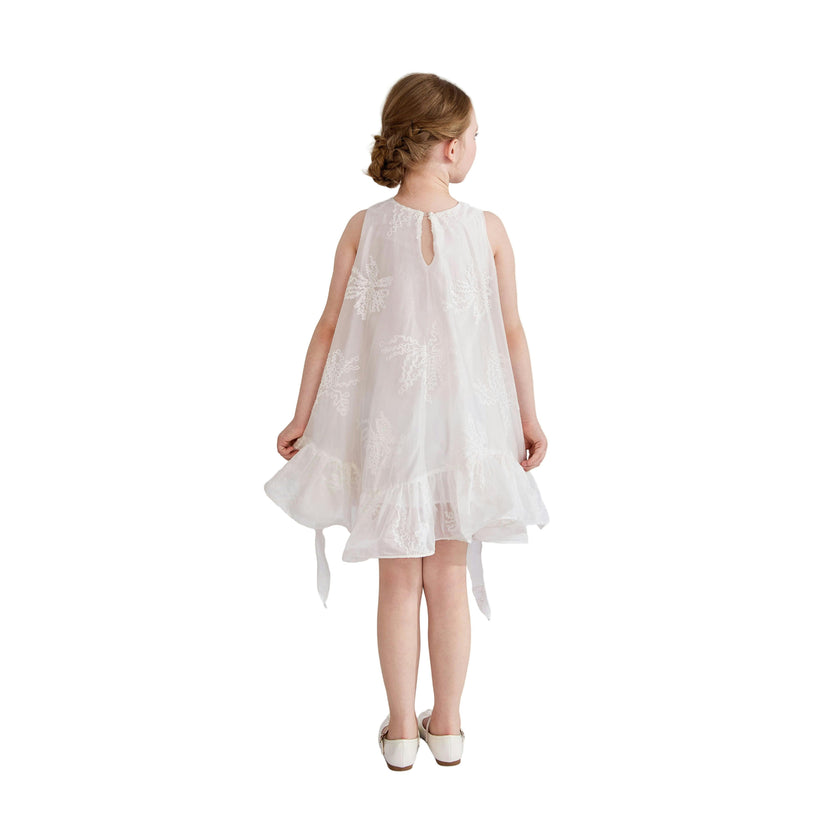 White Marcelline Ruffle Hem Dress