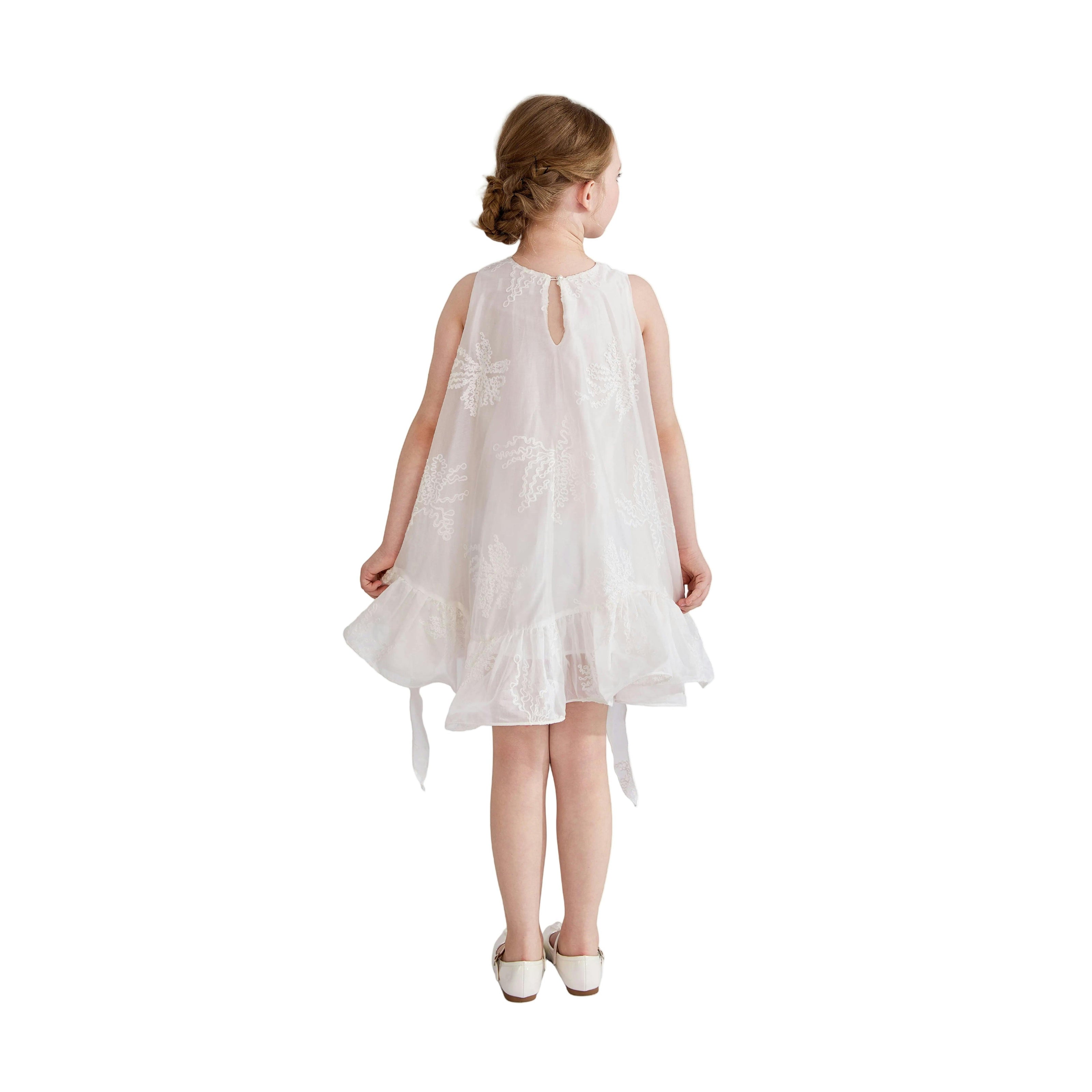 White Marcelline Ruffle Hem Dress