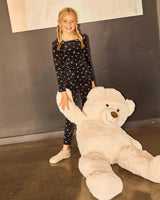 Velour Heart Printed Footie