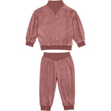 Baby Girls Velour Neck Sweater & Pant 2-Piece Set