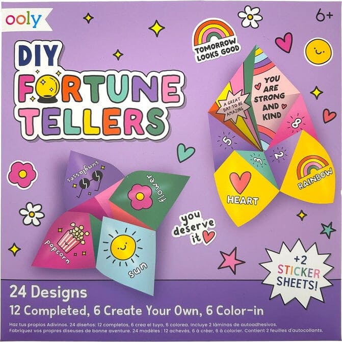 DIY Fortune Tellers Activity Kit - 24 Designs - 2 Sticker Sheets