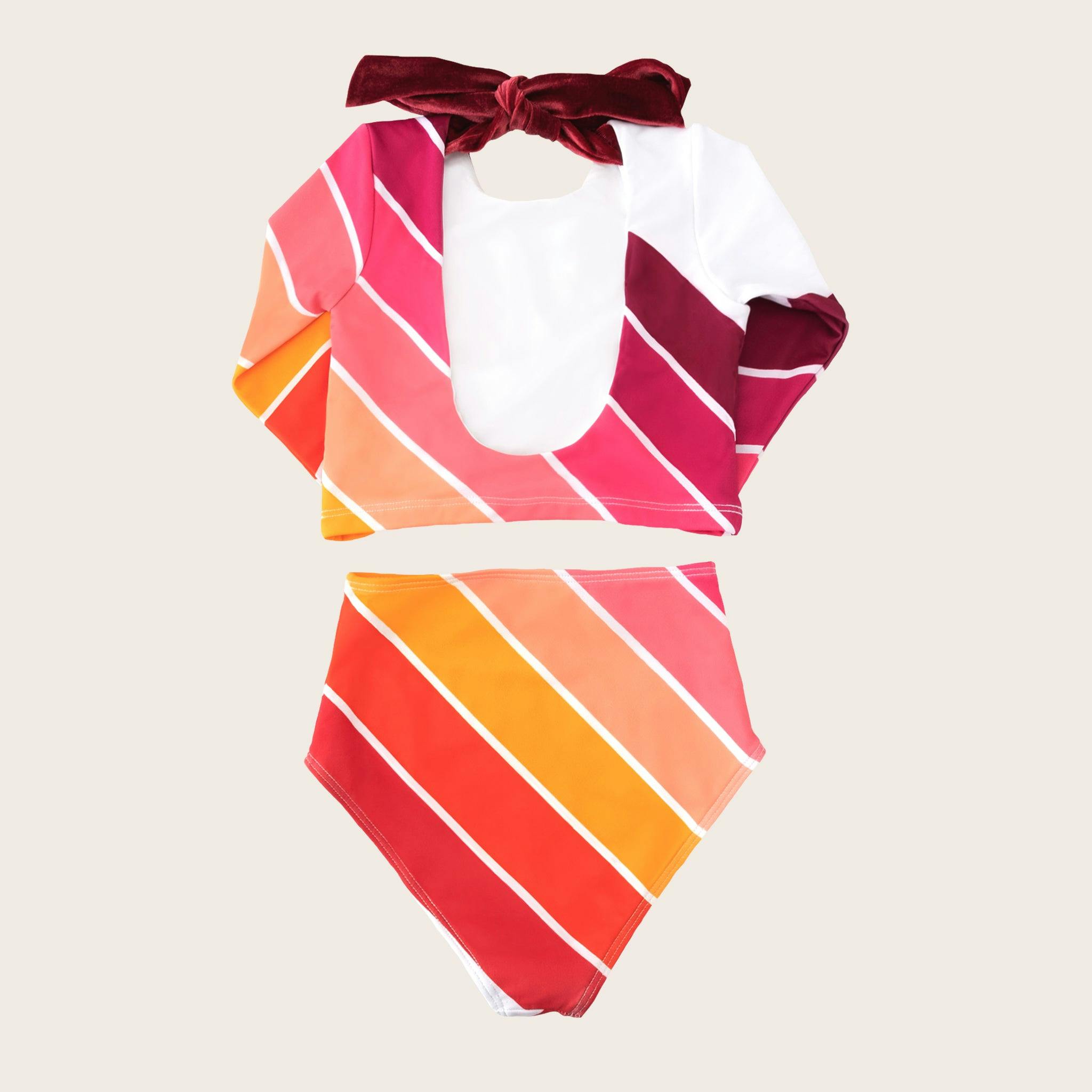 Sunset Beach Rainbow Two Piece Long Sleeve