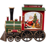 7.625-Inch Battery Operated LED Lighted Santa Train With Spinning Glitter Water