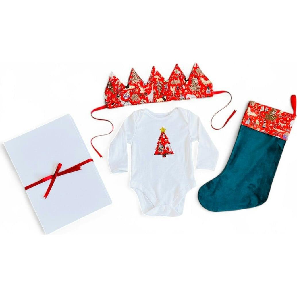 My Little Shop UK X Maisonette Exclusive Liberty Of London Baby'S First Christmas Gift Set, Red