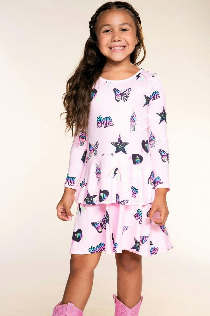 Simply Soft Long Sleeve Ruffle Skirt Dress