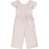 Organic Flutter Sleeve Pintuck Jumpsuit, Pink