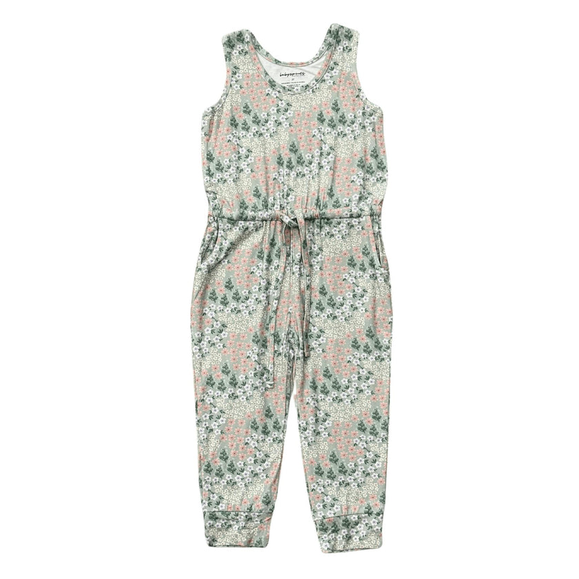 Girls Tank Jumper in Aqua Grey Floral