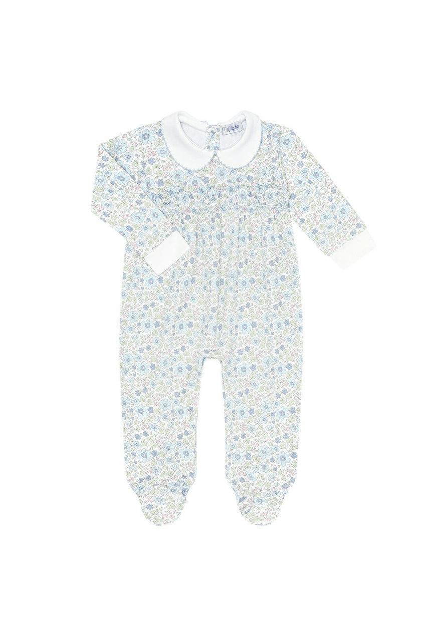 Blue Meadow Smocked Footie