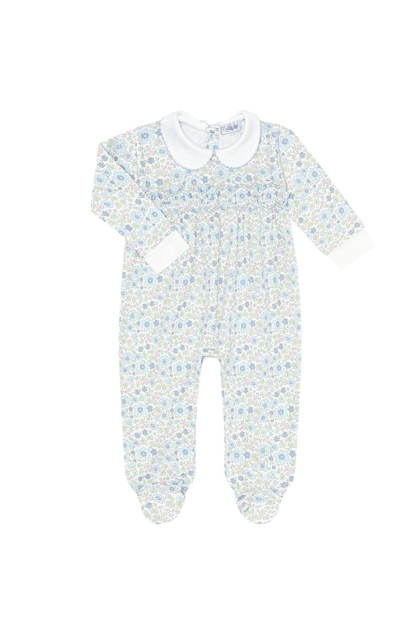 Blue Meadow Smocked Footie