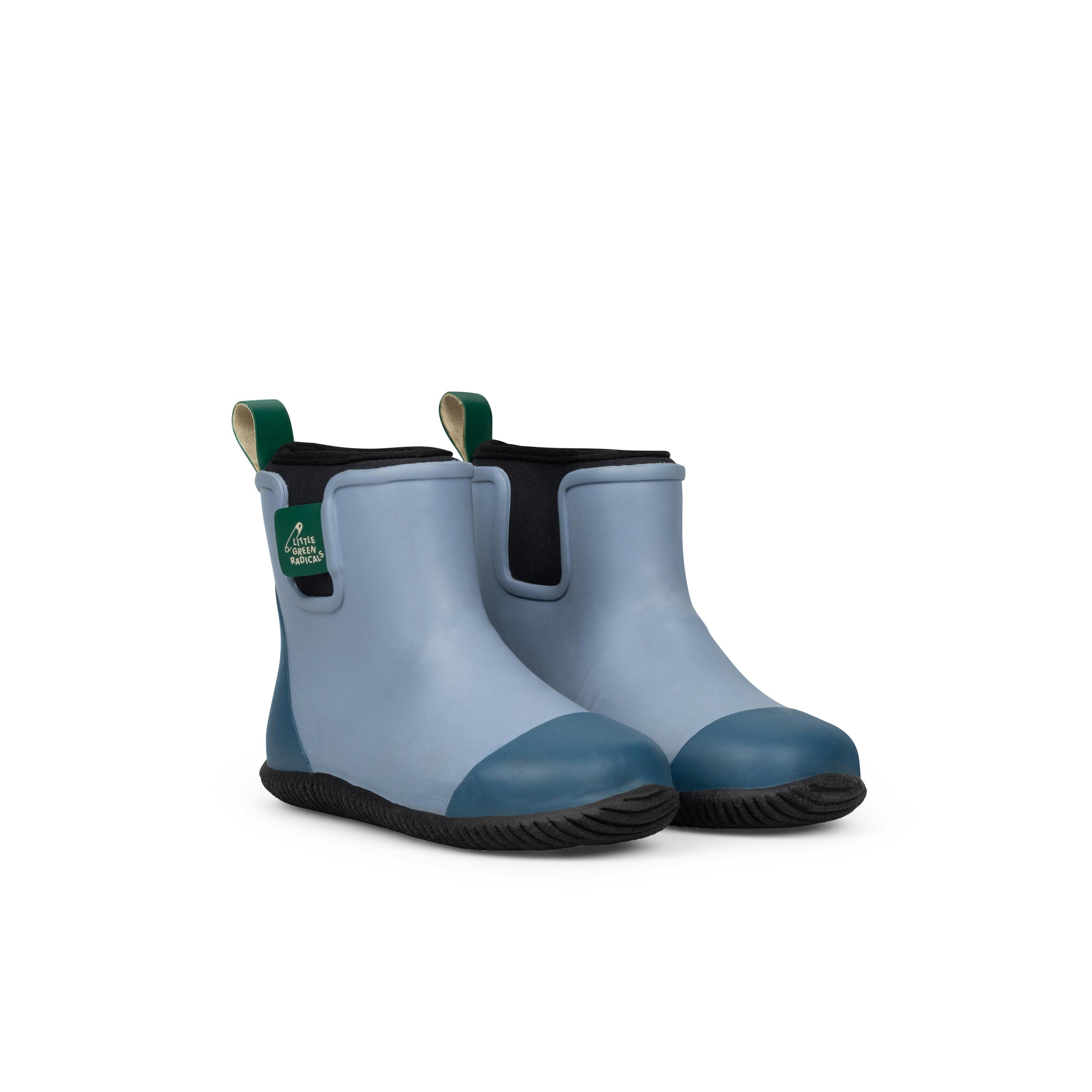 Soft Blue Natural Rubber Ankle Rain Boots, Blue