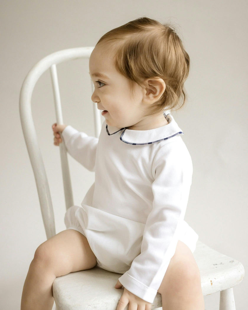 Gingham Piping Bubble Romper
