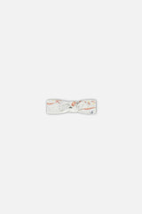 Organic Cotton Headband Heather Beige With Printed Cat