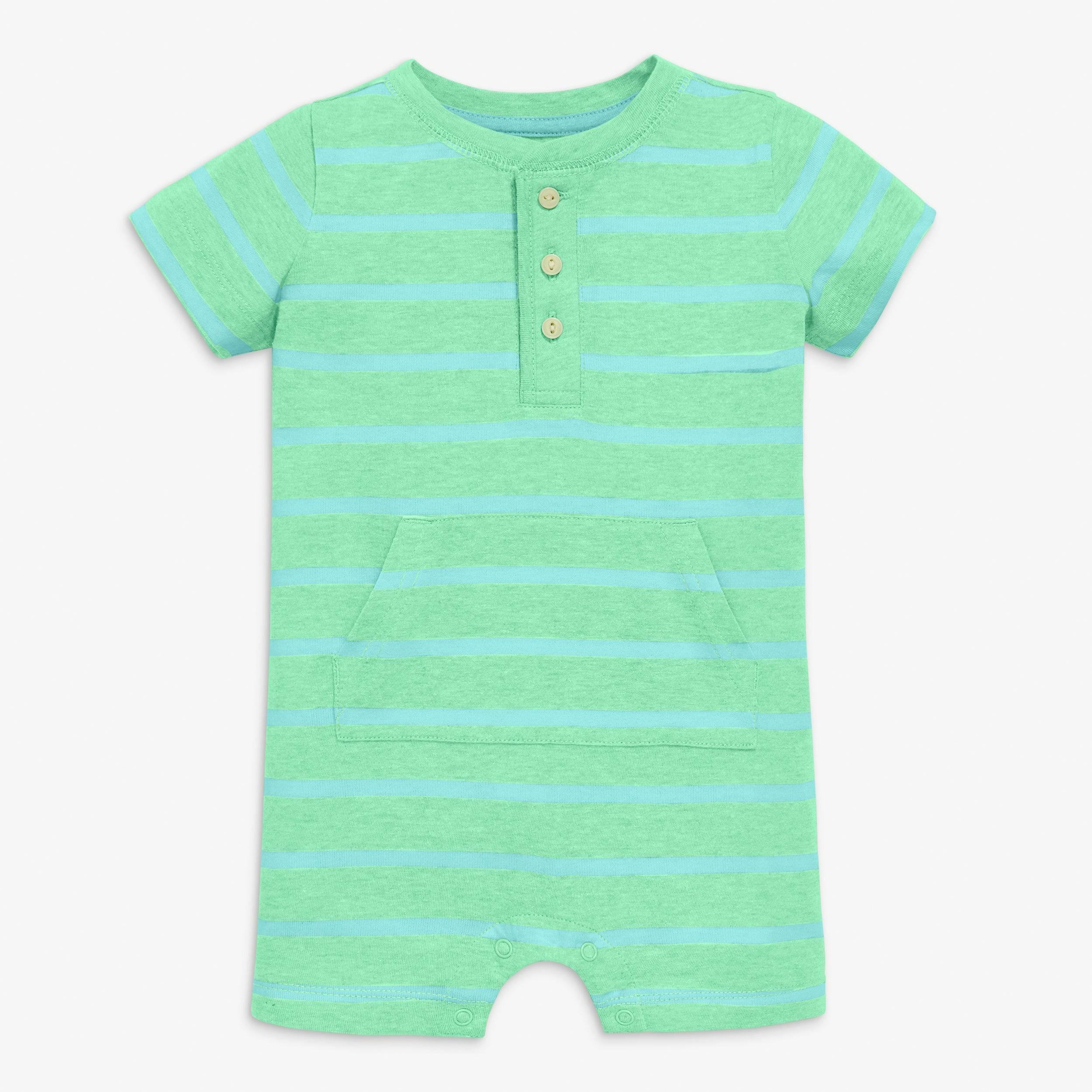 Baby heathered henley shortie in stripe