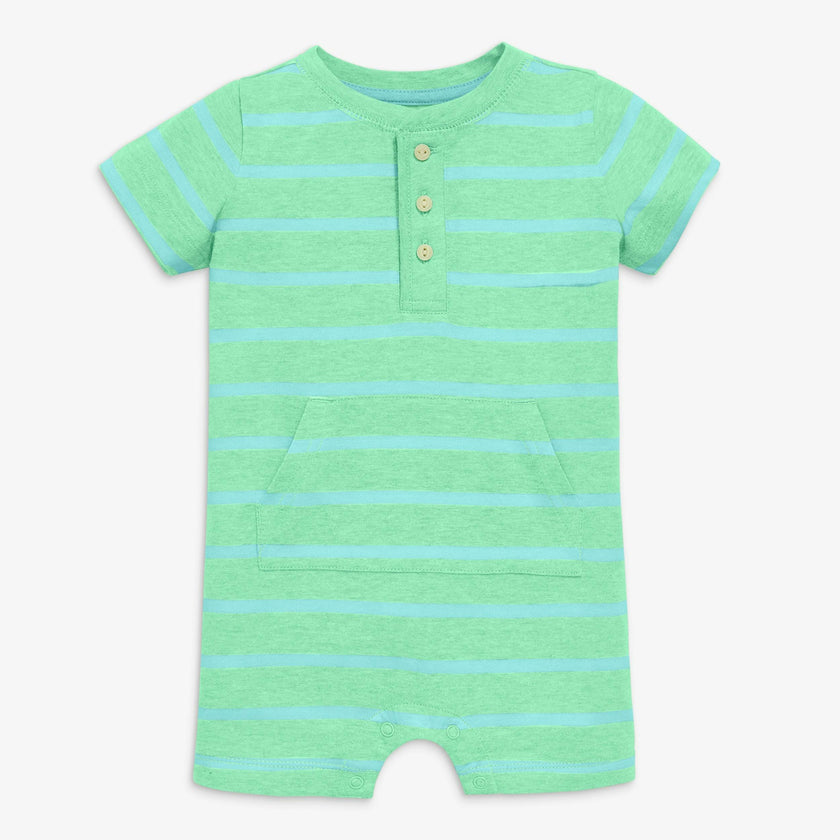 Baby heathered henley shortie in stripe