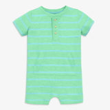 Baby heathered henley shortie in stripe