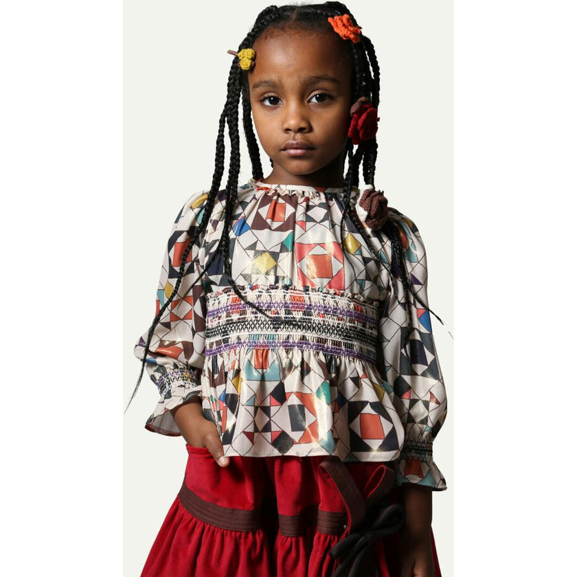 LUNA SMOCKED BLOUSE