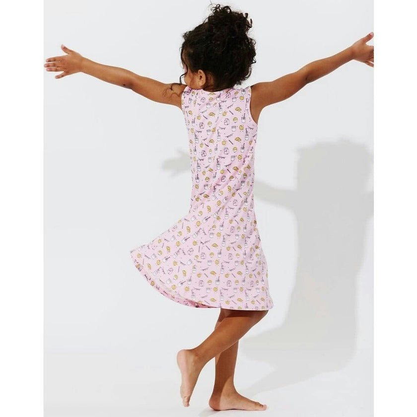 Milk & Cookies Pink Bamboo Girls' Sleeveless Dress