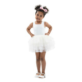 White Solid Tutu Dress