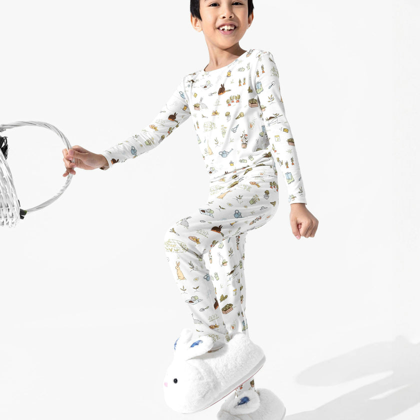 Bunny Garden Bamboo Kids Pajamas