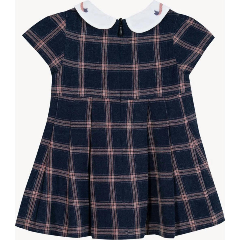 TARTINE ET CHOCOLAT COTON PLAID DRESS - MYOSOTIS