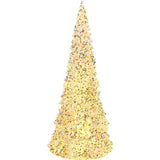 15.5-Inch Battery Operated LED Silver Iridescent Tabletop Christmas Tree