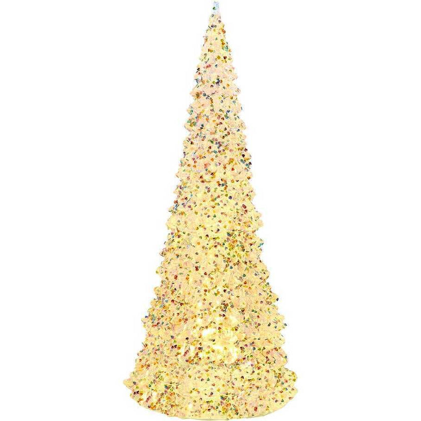 15.5-Inch Battery Operated LED Silver Iridescent Tabletop Christmas Tree