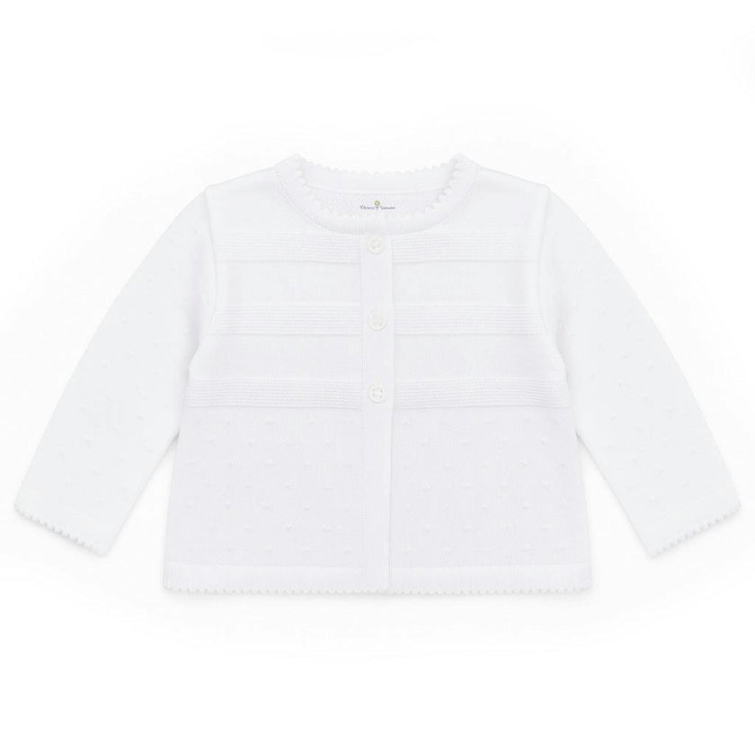 White Three Button Cardigan Sweater