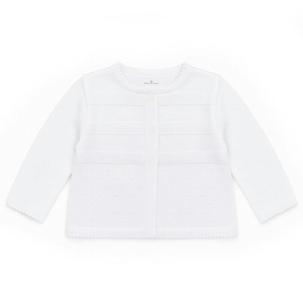 White Three Button Cardigan Sweater