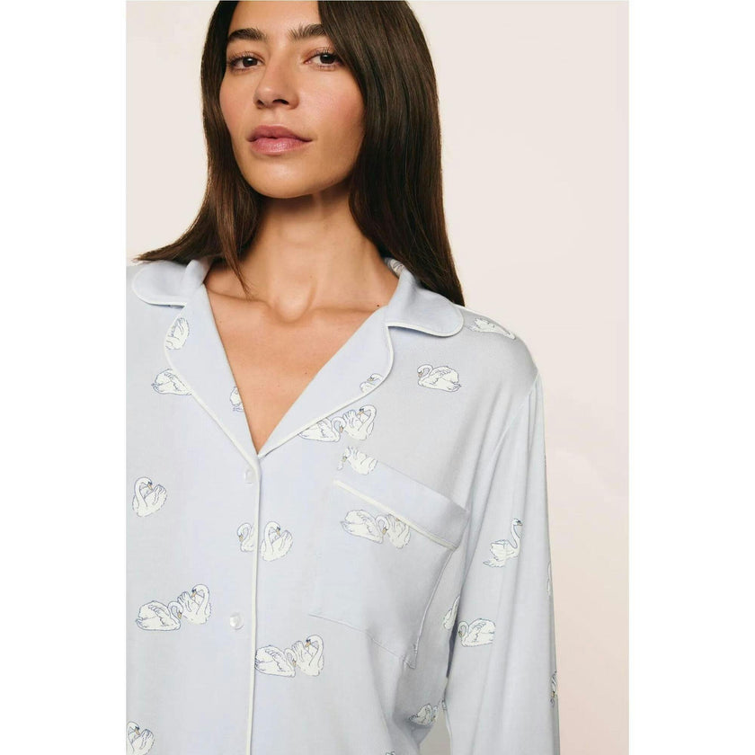 Gisele Printed TENCEL™ Modal Long PJ Set, Blue