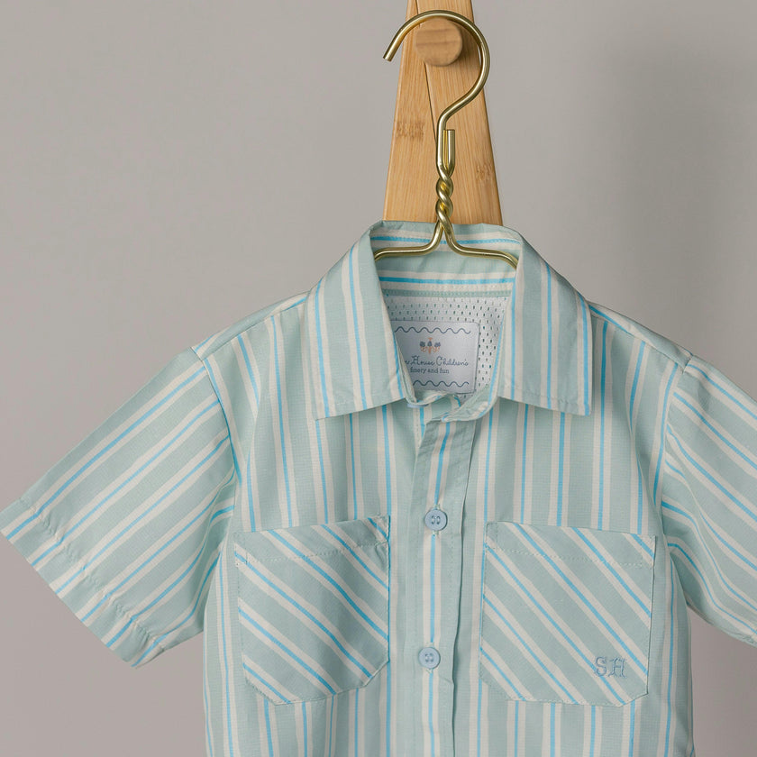 Sporting Shirt in Stripe In Blue Jay