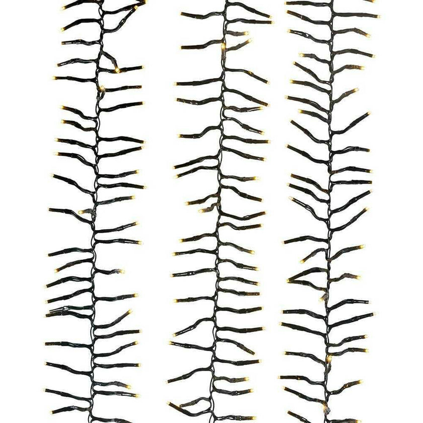 480-Light 16-Foot Connectable Warm White LED Cluster Garland