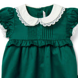 Baby Sateen Collared Matching Set, green