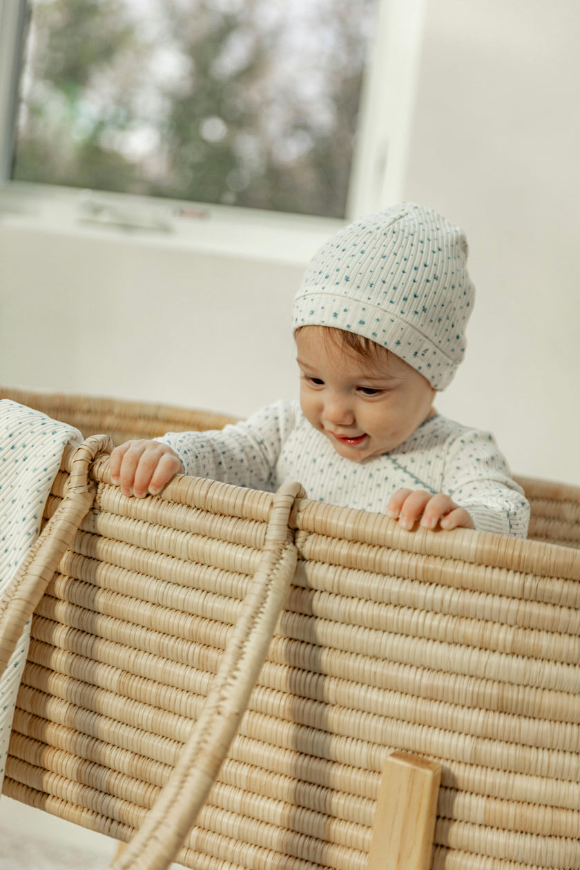 Flower and Dot Print Onesie Set