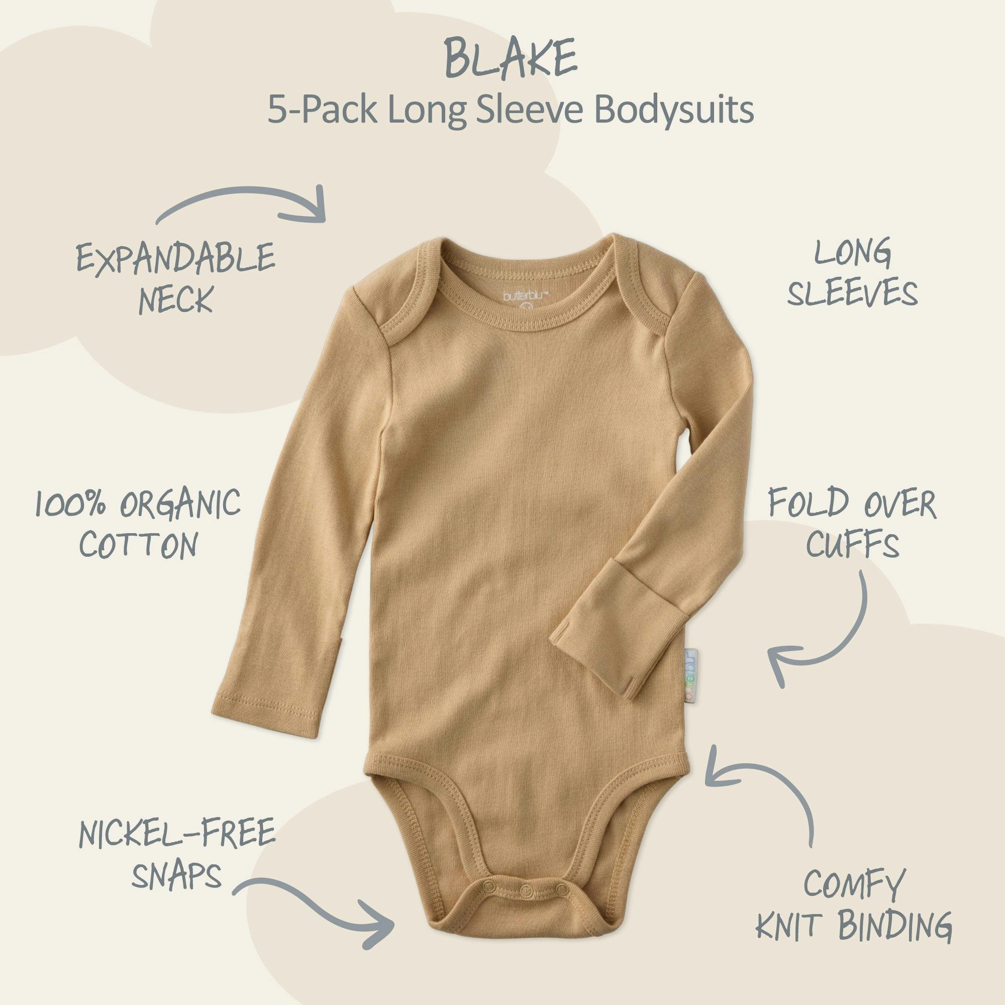 BLAKE 5-Pack Long Sleeve Bodysuits