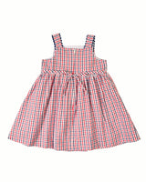 Plaid Seersucker Dress With Flowers