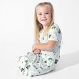 Minecraft: Sleep Repeat Bamboo Girls' Short Sleeve Dress